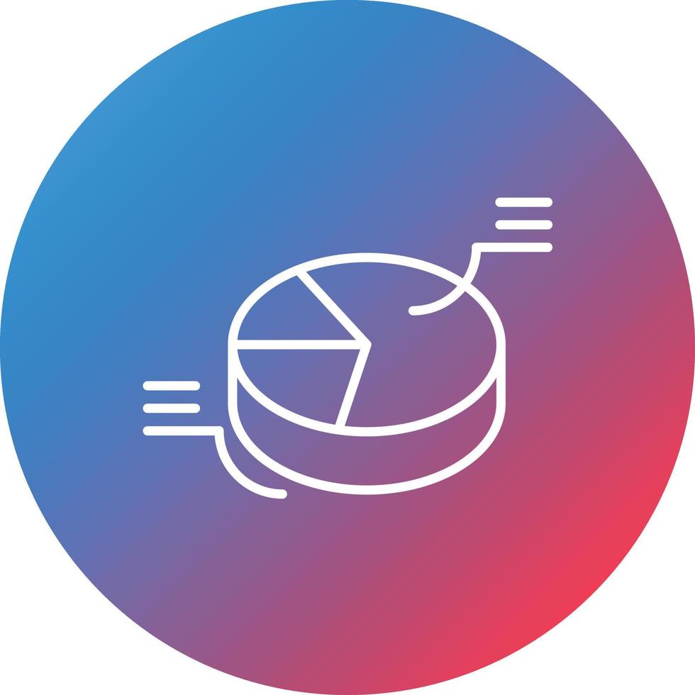 3D Pie Line Gradient Circle Background Icon vector