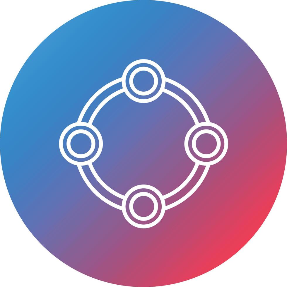 Circle Relationship Line Gradient Circle Background Icon vector