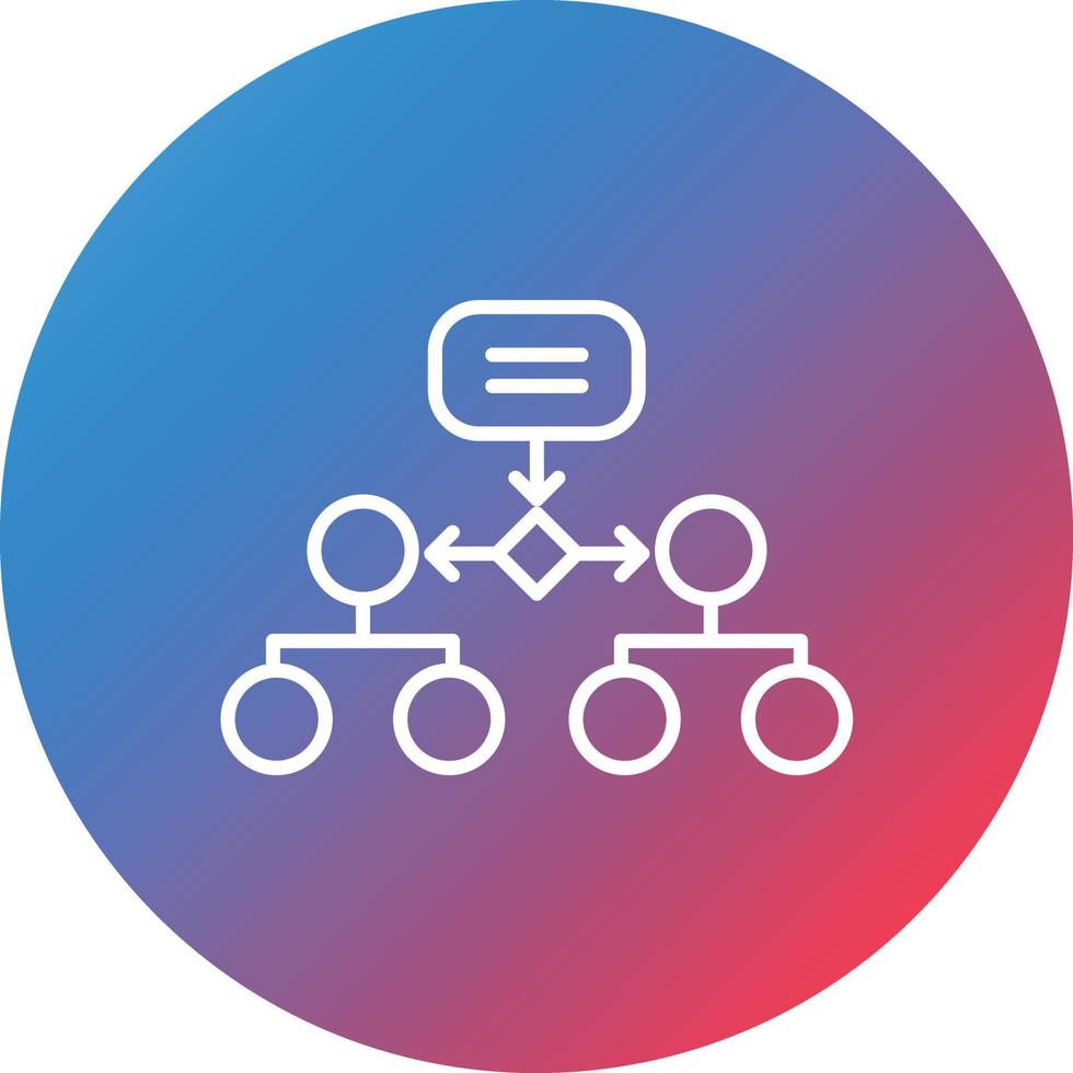 Horizontal Hierarchy Line Gradient Circle Background Icon vector