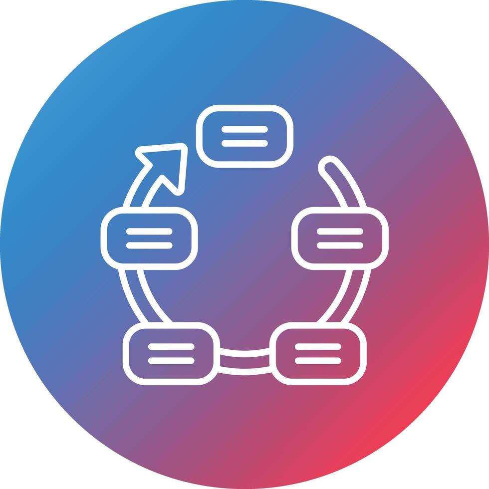Continuous Cycle Line Gradient Circle Background Icon vector