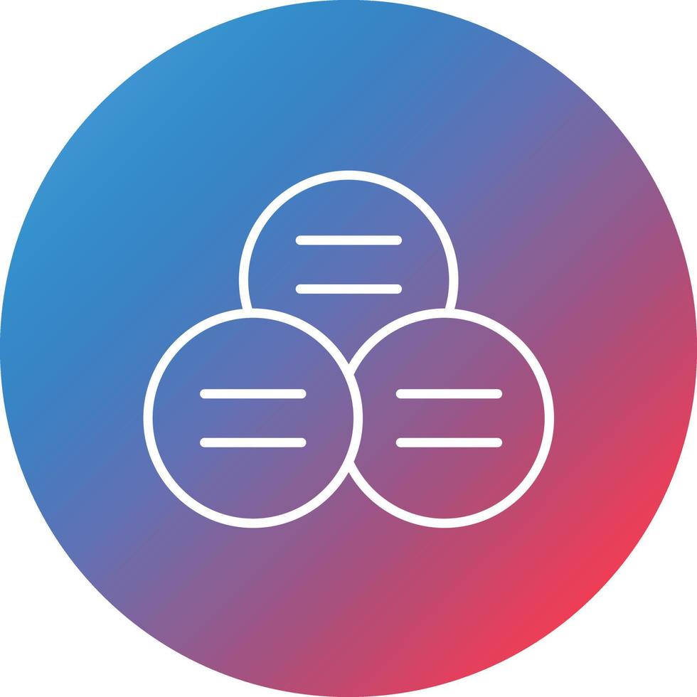 Linear Venn Line Gradient Circle Background Icon vector