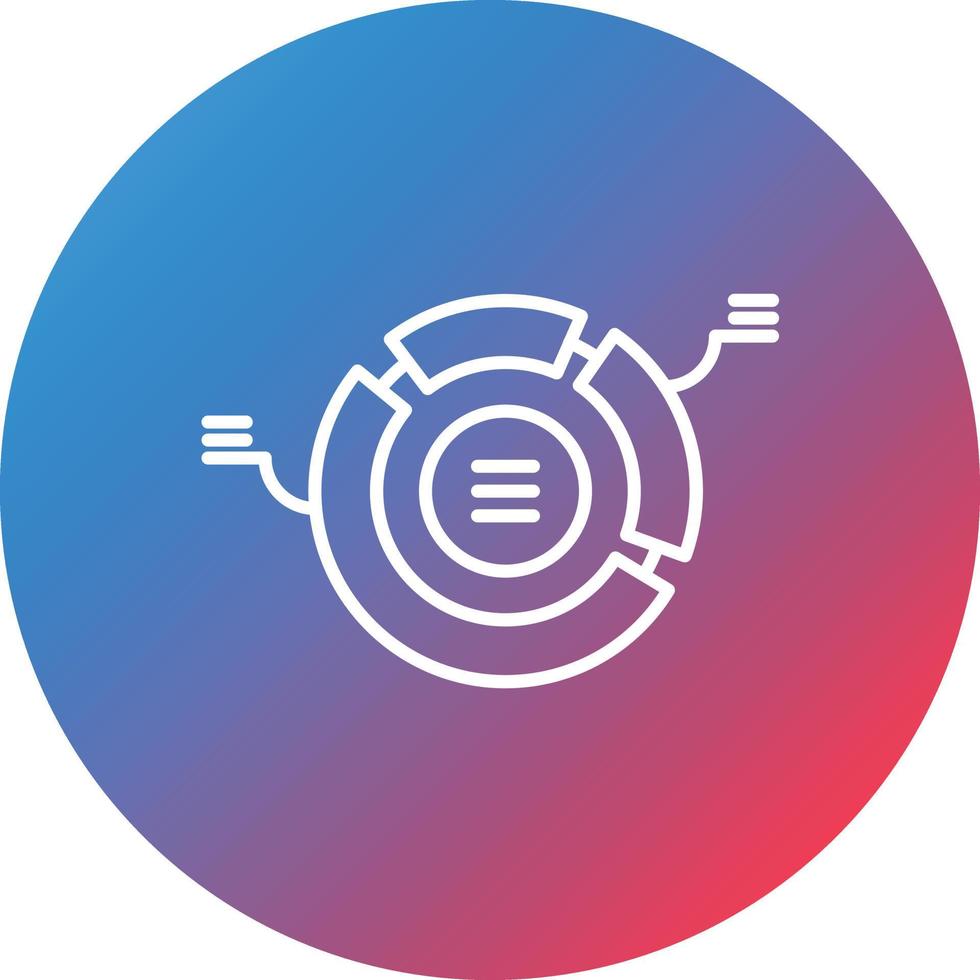 Doughnut Line Gradient Circle Background Icon vector