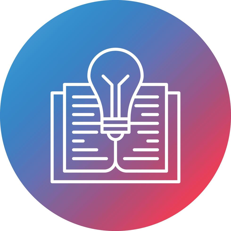Knowledge Line Gradient Circle Background Icon vector