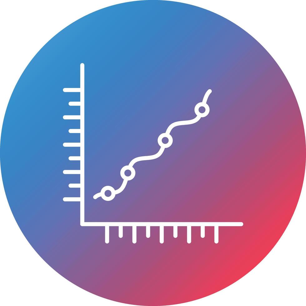 Marked Scatter With Smooth Lines Line Gradient Circle Background Icon vector