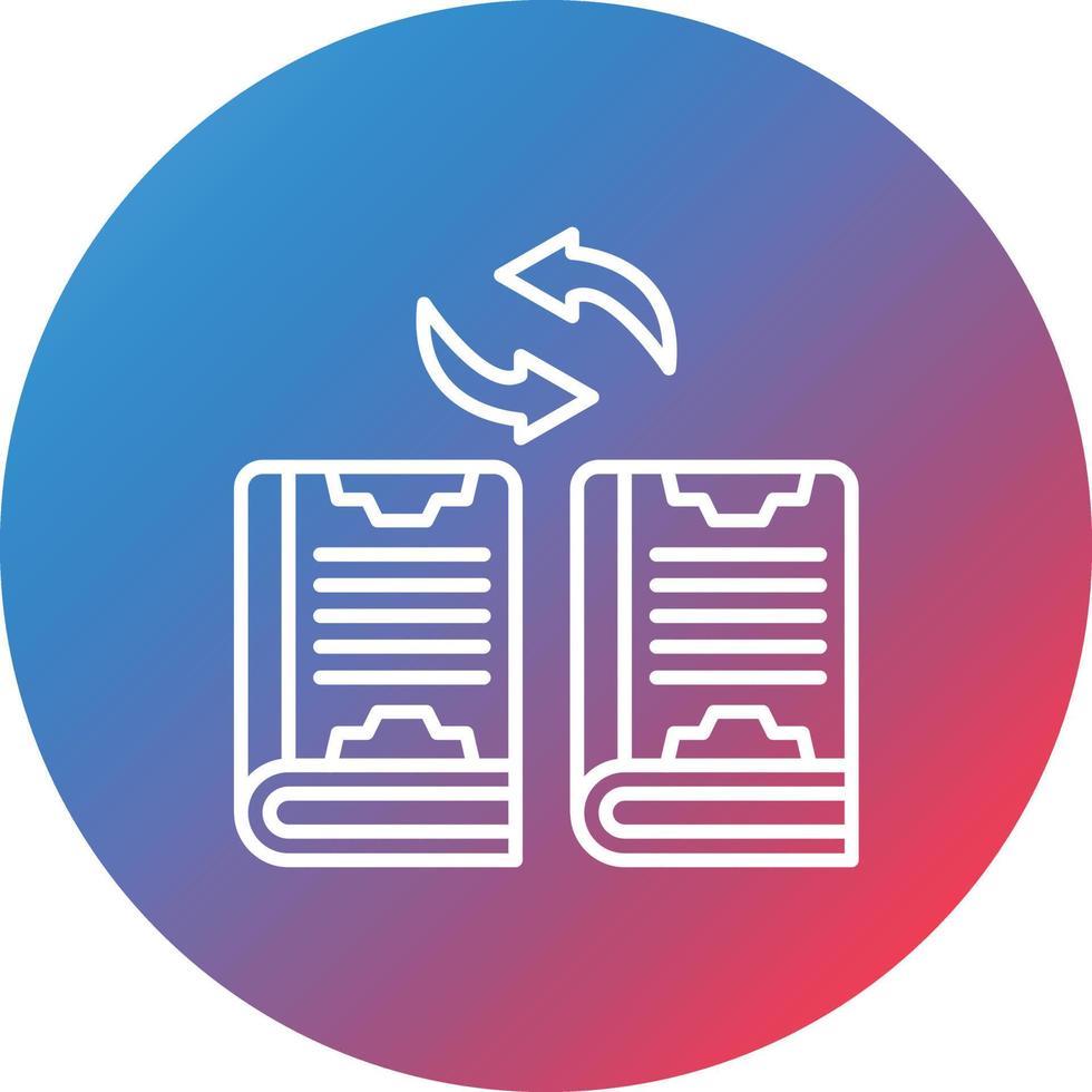 Literature Exchange Line Gradient Circle Background Icon vector
