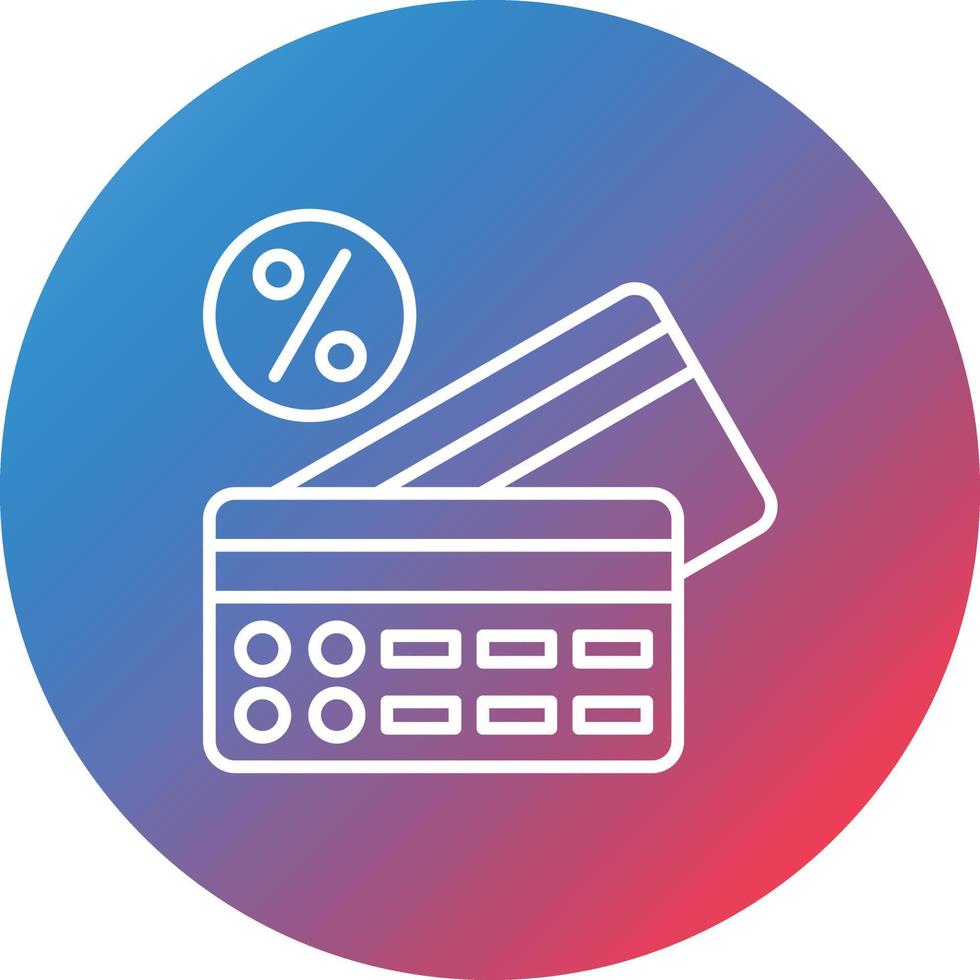 Payment Discount Line Gradient Circle Background Icon vector
