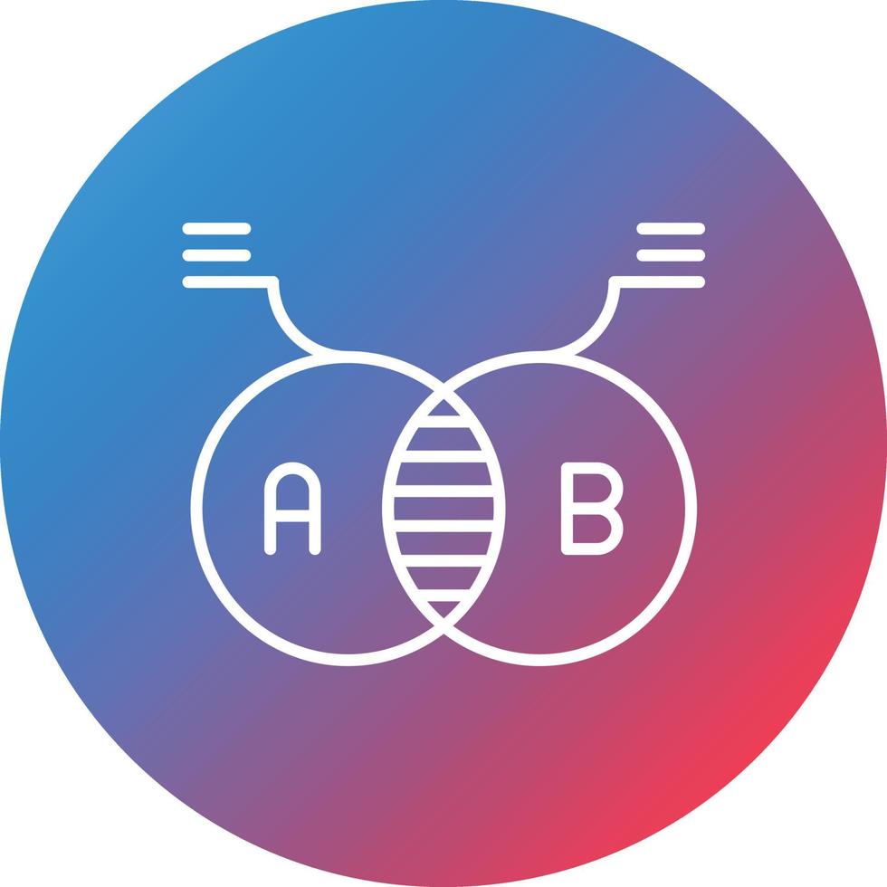 Stacked Venn Line Gradient Circle Background Icon vector