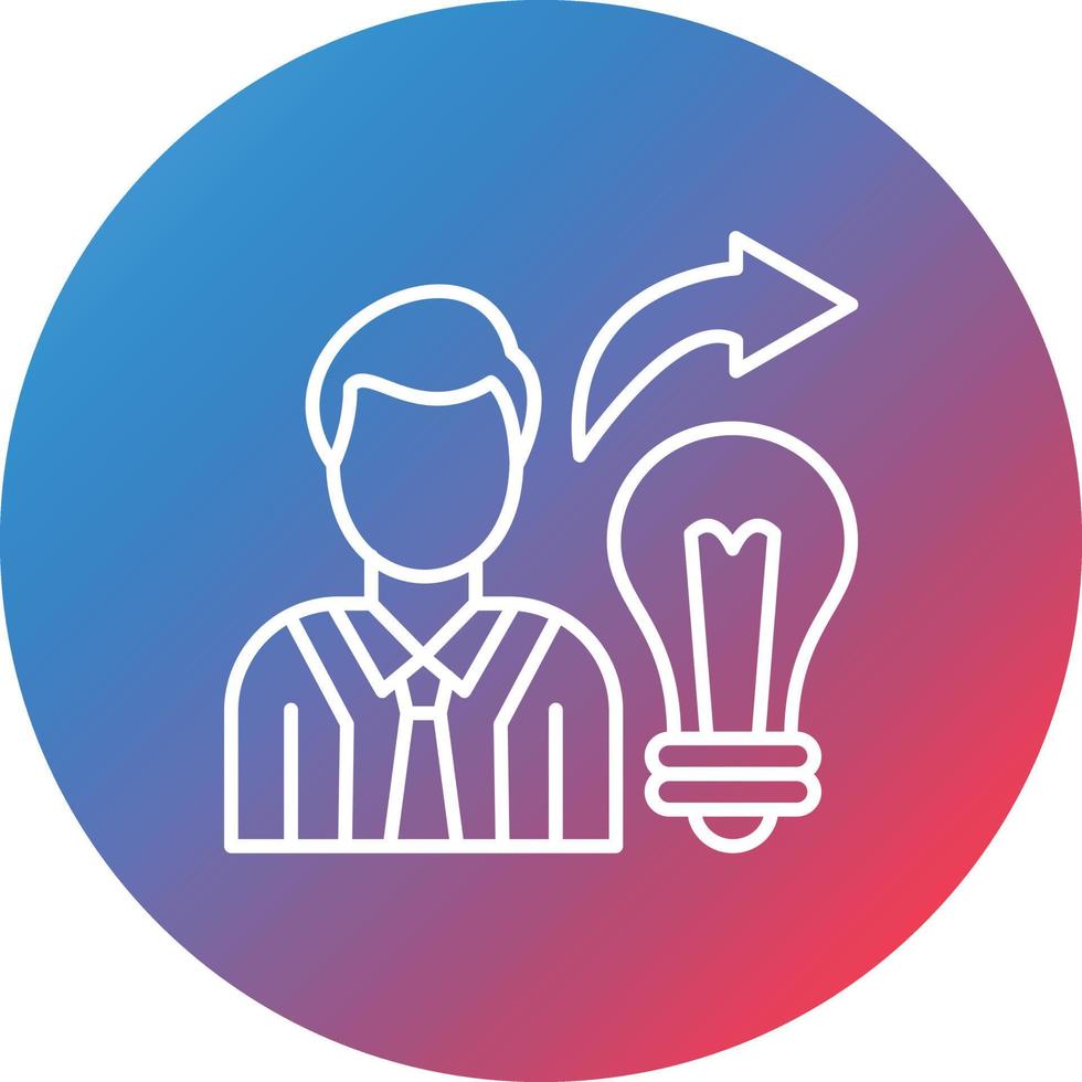 Sharing Ideas Line Gradient Circle Background Icon vector