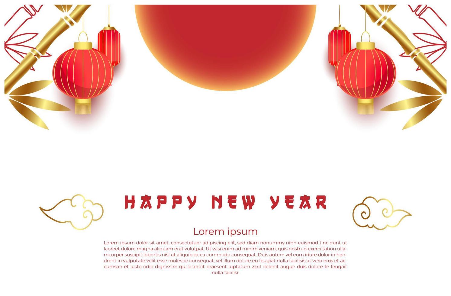 fondo de año nuevo chino blanco con adornos vector