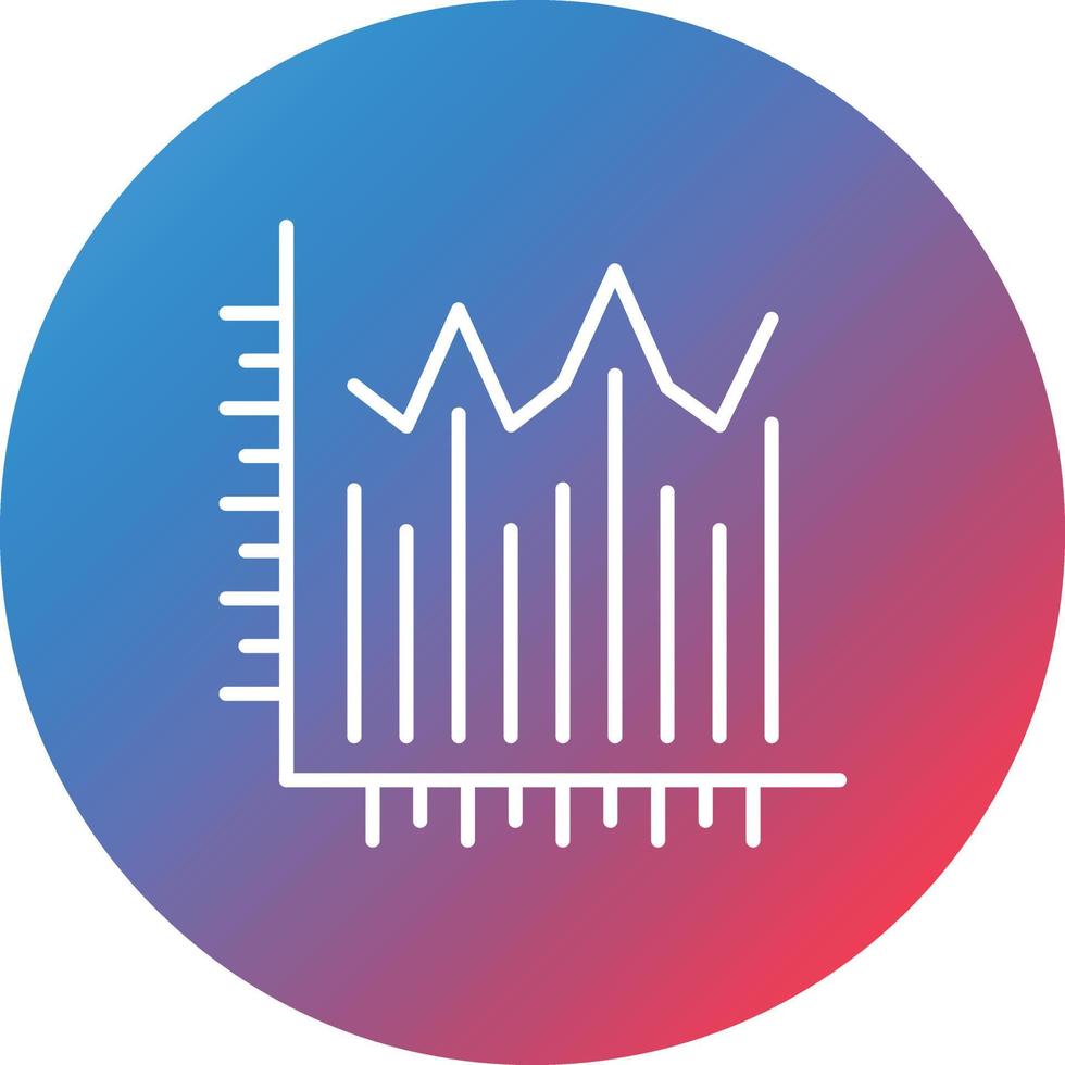 Stock Chart Line Gradient Circle Background Icon vector