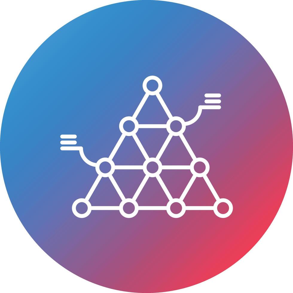 Segmented Pyramid Line Gradient Circle Background Icon vector