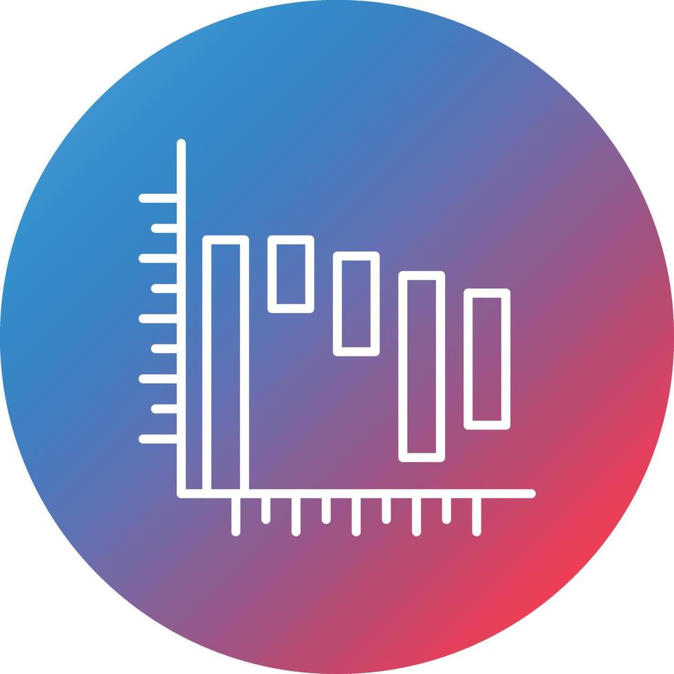 Waterfall Graph Line Gradient Circle Background Icon vector