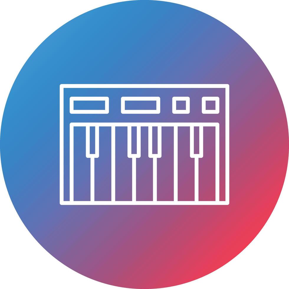 icono de fondo de círculo degradado de línea de piano vector