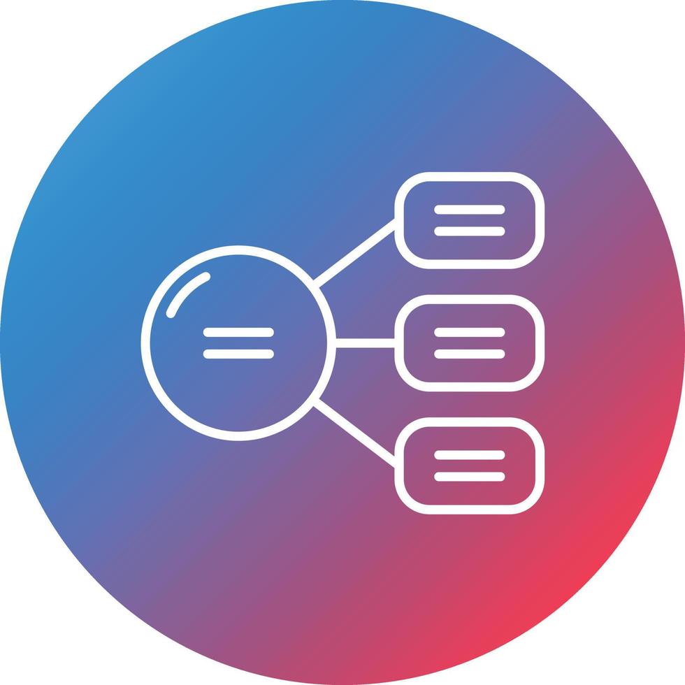 Radial List Line Gradient Circle Background Icon vector
