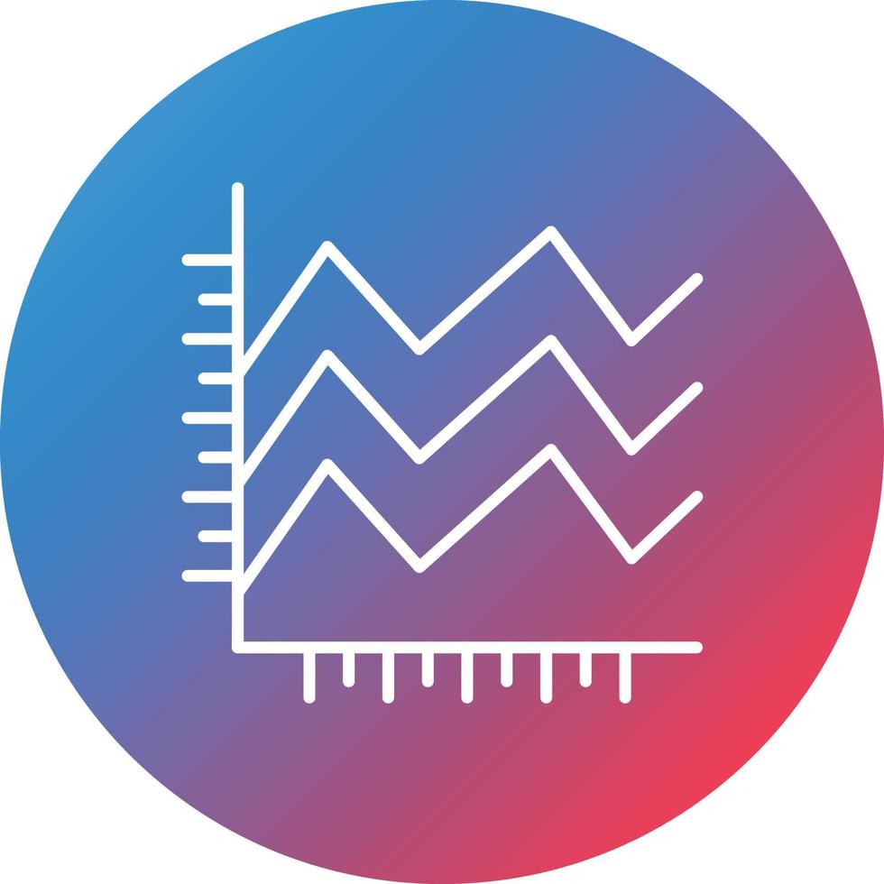 Stacked Area Line Gradient Circle Background Icon vector