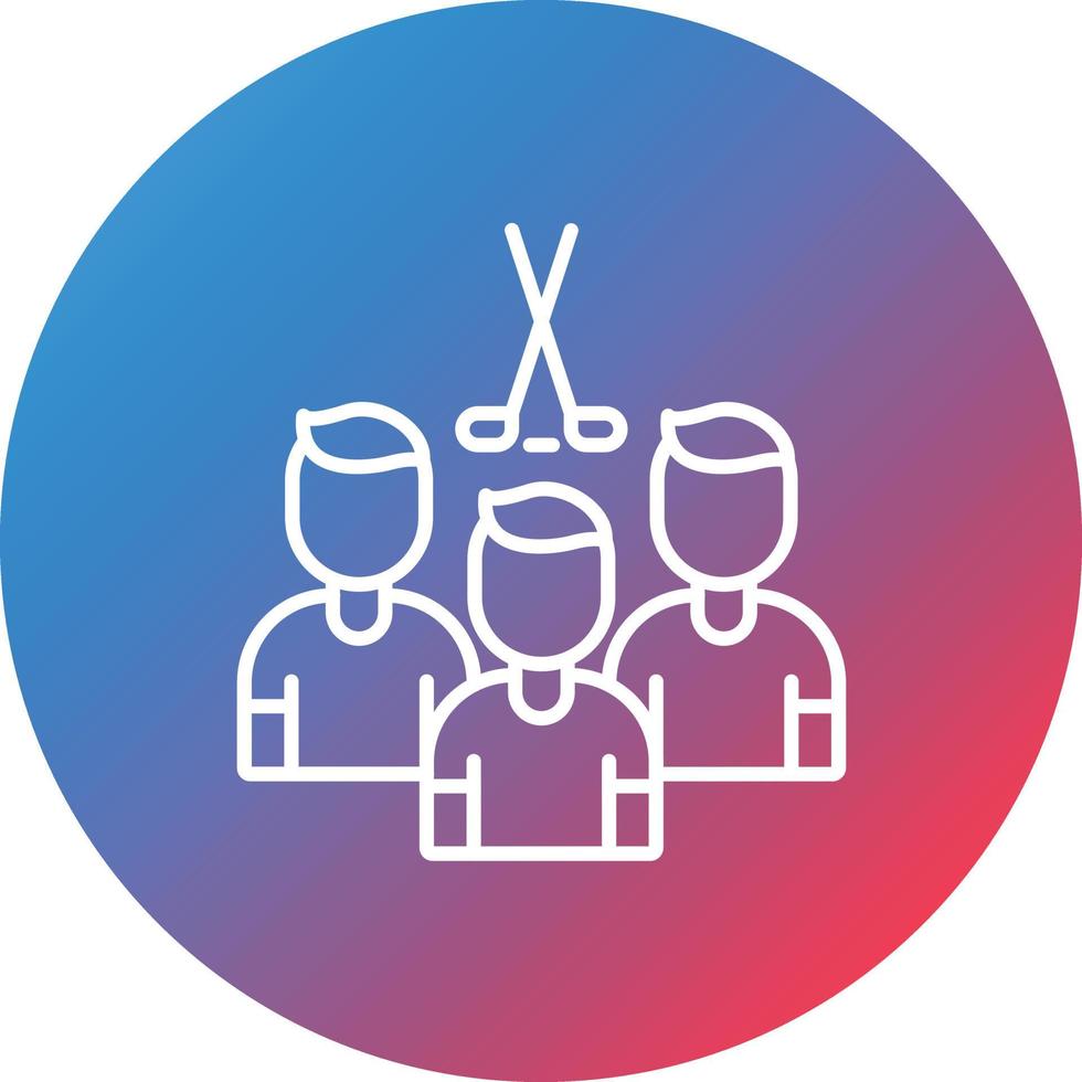 District Team Line Gradient Circle Background Icon vector