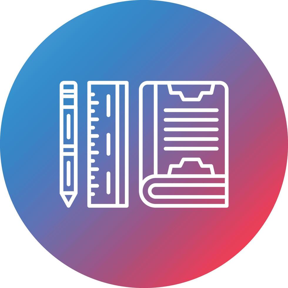 Learning Tools Line Gradient Circle Background Icon vector