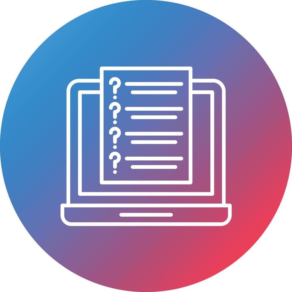 Online Tests Line Gradient Circle Background Icon vector