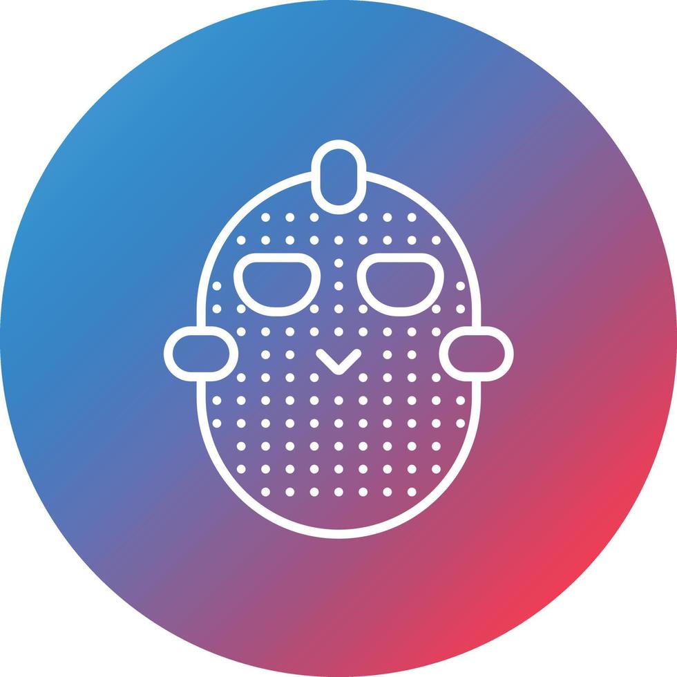Hockey Mask Line Gradient Circle Background Icon vector