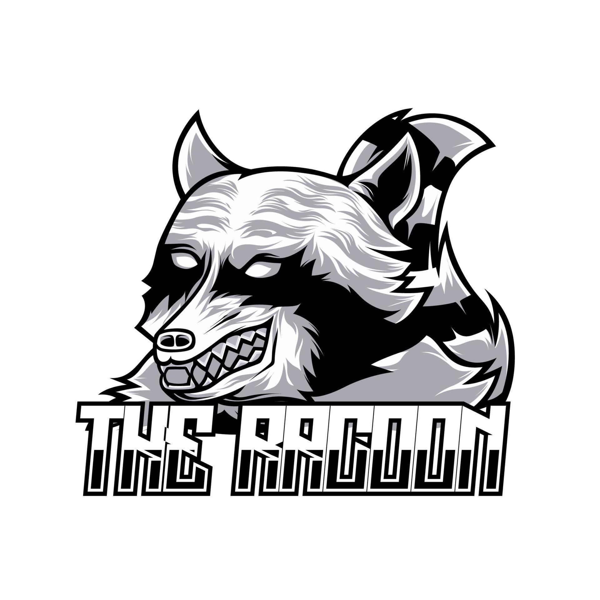 Racoon head illustration vector graphics in a simple style 16827421