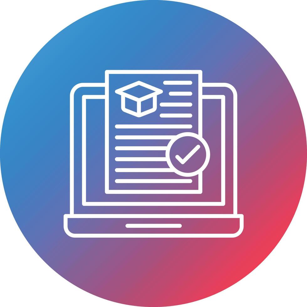 Approved Assignment Line Gradient Circle Background Icon vector