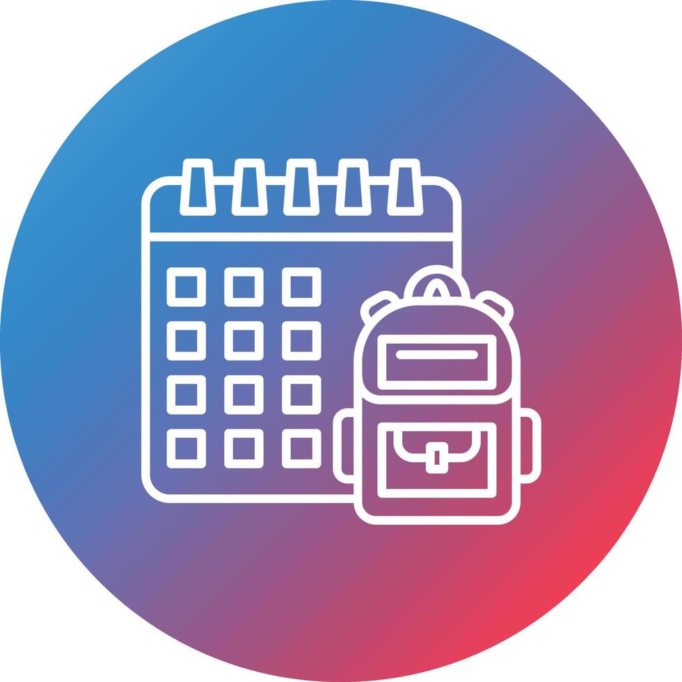 Class Timetable Line Gradient Circle Background Icon vector