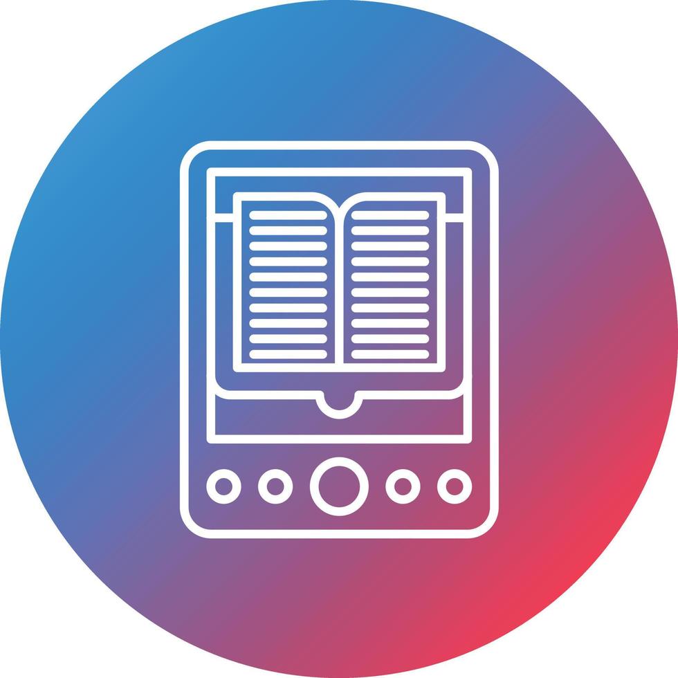 Ebook Line Gradient Circle Background Icon vector