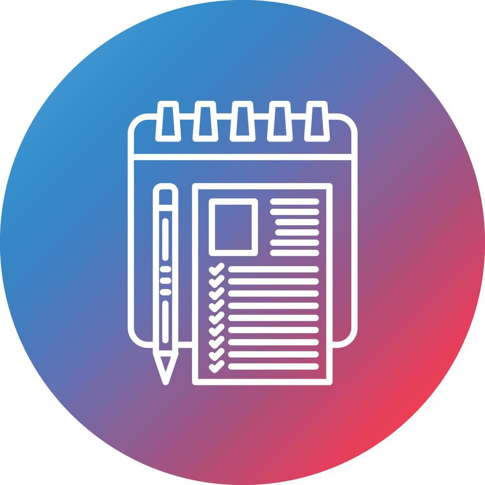 Exam Date Line Gradient Circle Background Icon vector