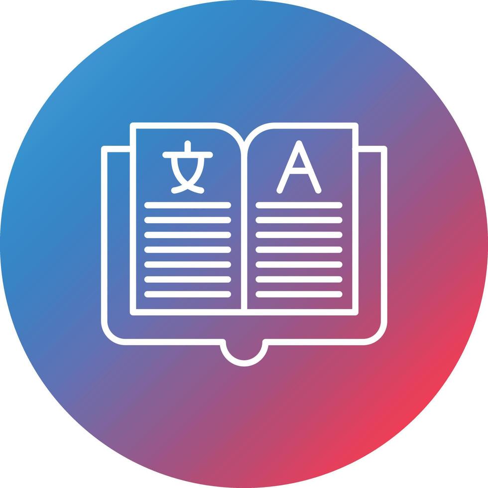 Language Learning Line Gradient Circle Background Icon vector