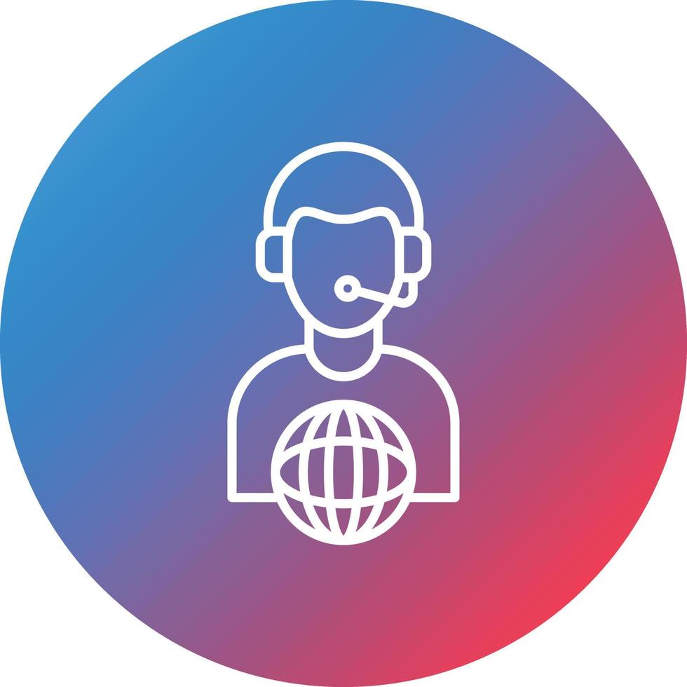 Translator Line Gradient Circle Background Icon vector