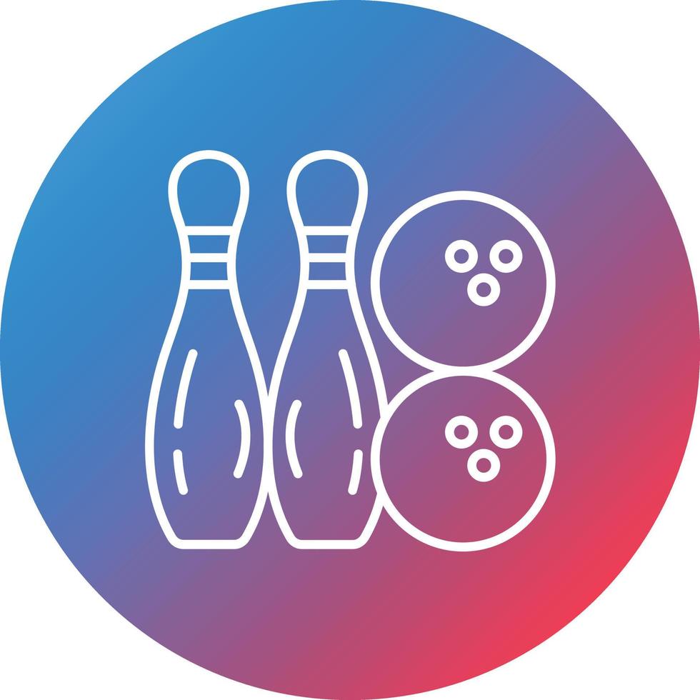 Bowling Line Gradient Circle Background Icon vector