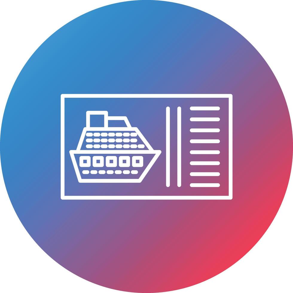 Cruise Ticket Line Gradient Circle Background Icon vector