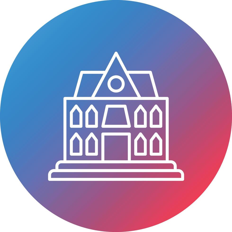 Private Guest House Line Gradient Circle Background Icon vector
