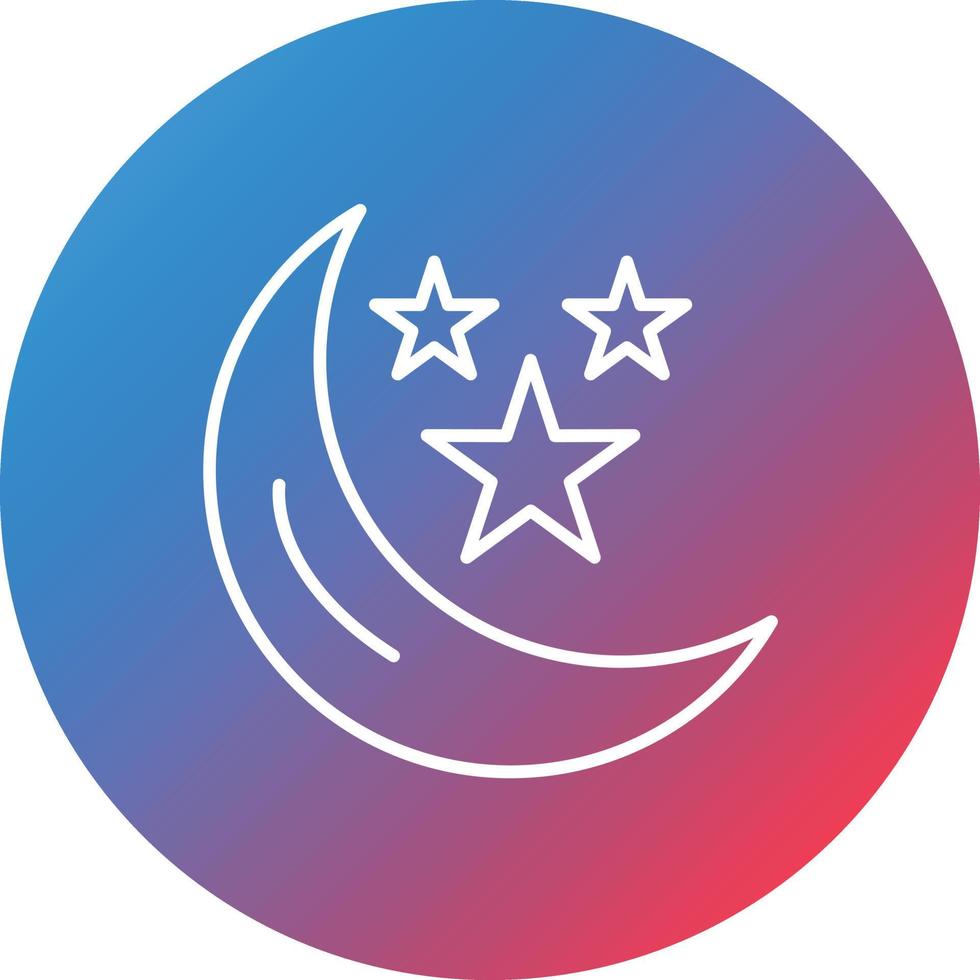 Moon Line Gradient Circle Background Icon vector