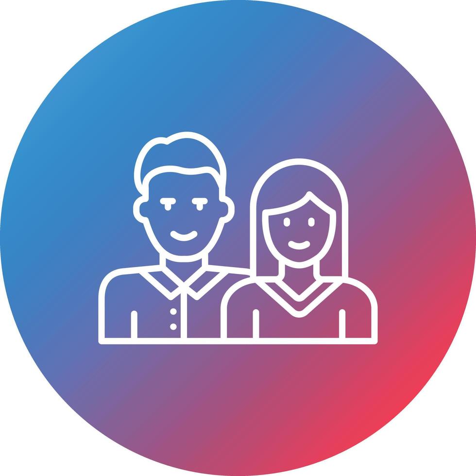 Couple Line Gradient Circle Background Icon vector