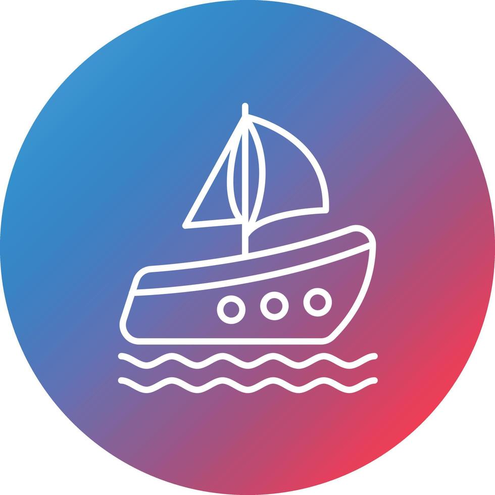 Sailing Boat Line Gradient Circle Background Icon vector