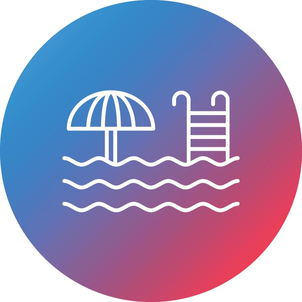 Swimming Pool Line Gradient Circle Background Icon vector