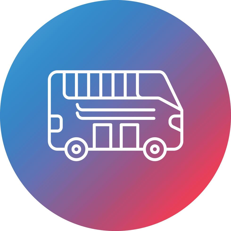 Tour Bus Line Gradient Circle Background Icon vector