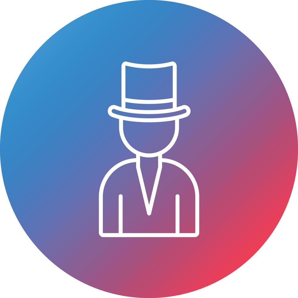 Magician Line Gradient Circle Background Icon vector