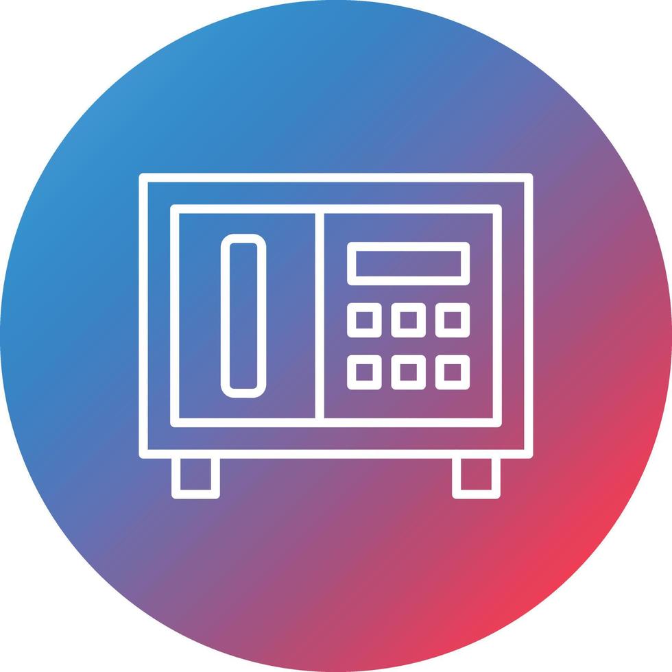 Safe Box Line Gradient Circle Background Icon vector