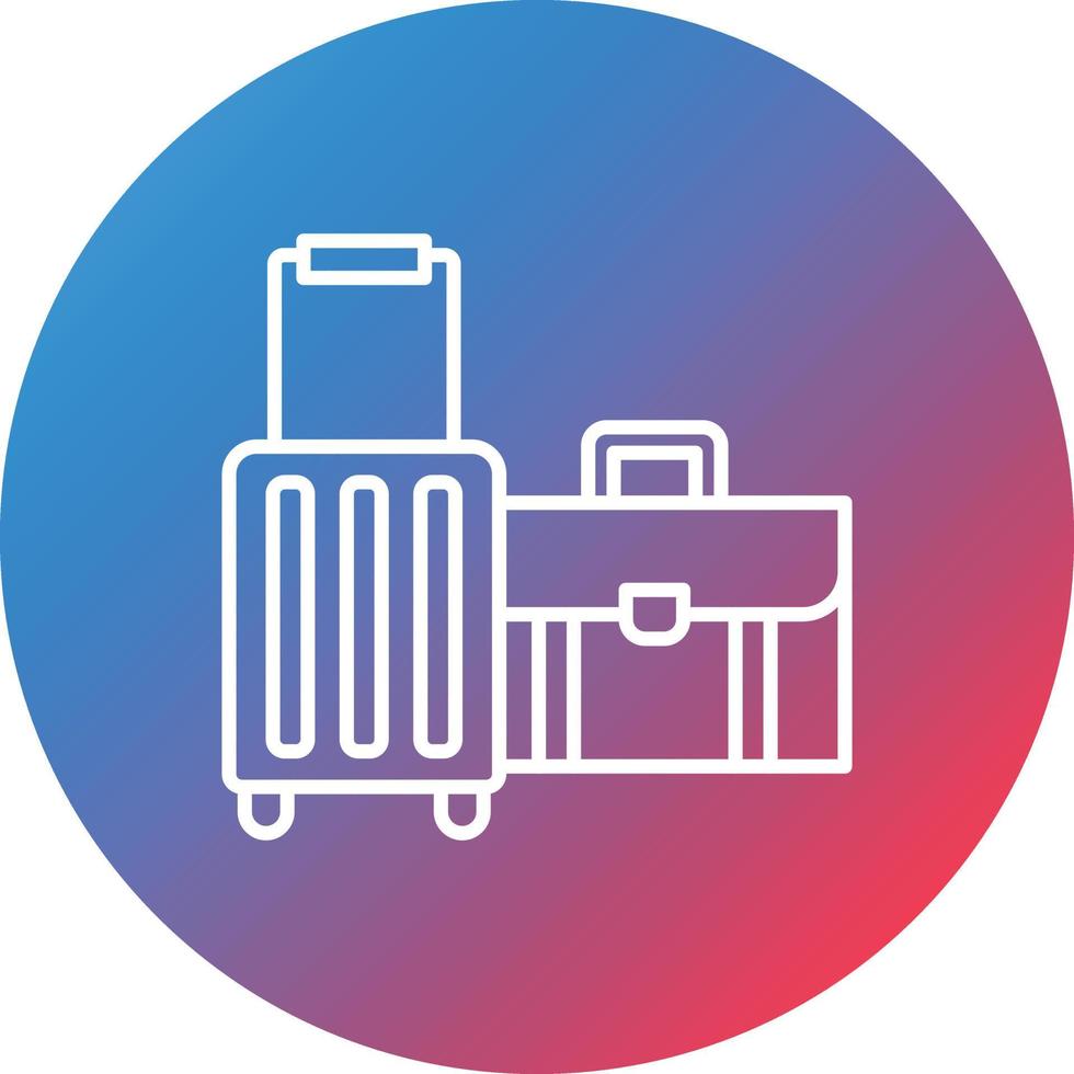 Luggage Line Gradient Circle Background Icon vector