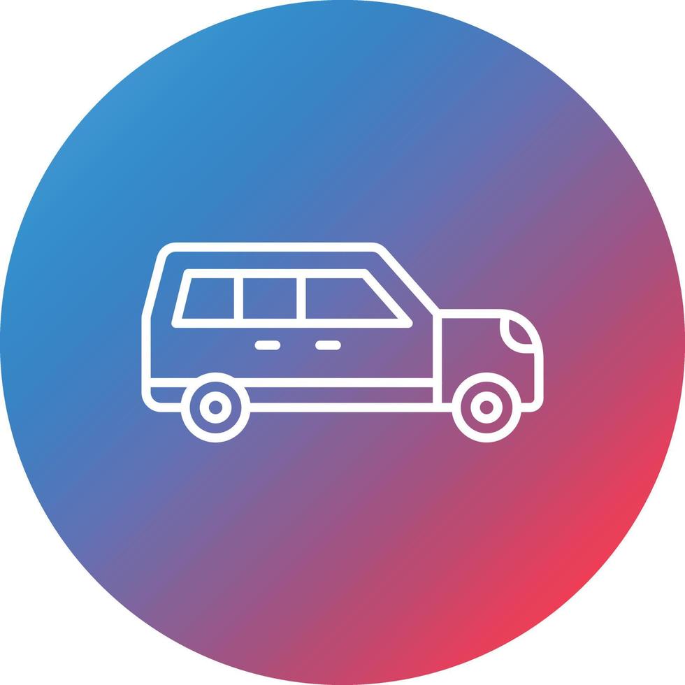 Family Car Line Gradient Circle Background Icon vector