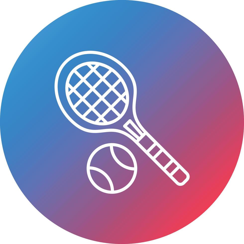 Tennis Line Gradient Circle Background Icon vector