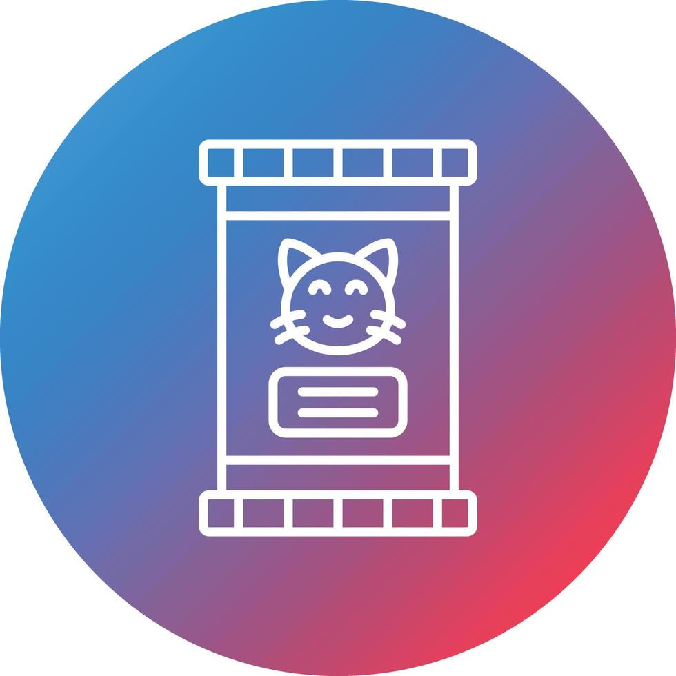 Cat Food Line Gradient Circle Background Icon vector