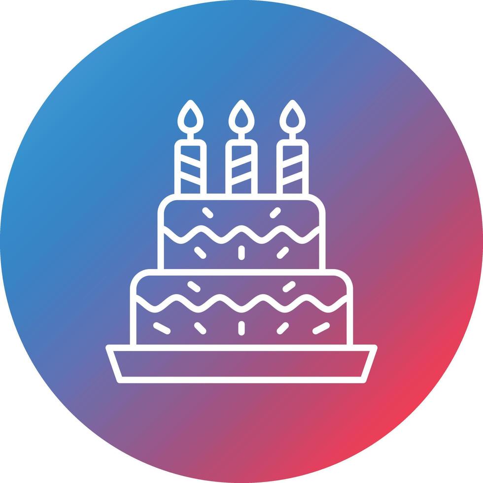 Birthday Cake Line Gradient Circle Background Icon vector