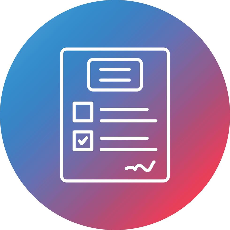 Exam Line Gradient Circle Background Icon vector