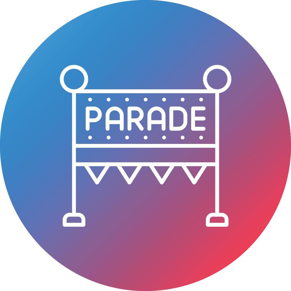 Parade Line Gradient Circle Background Icon vector
