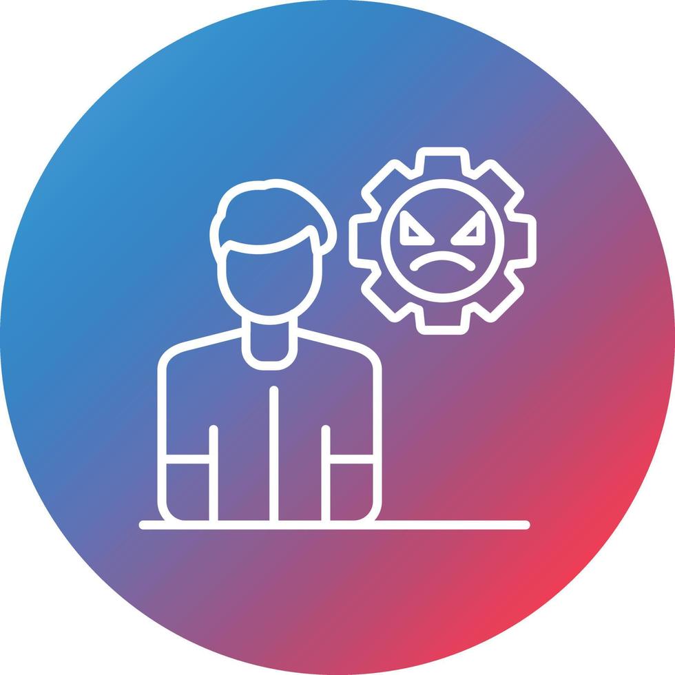 Anger Management Line Gradient Circle Background Icon vector