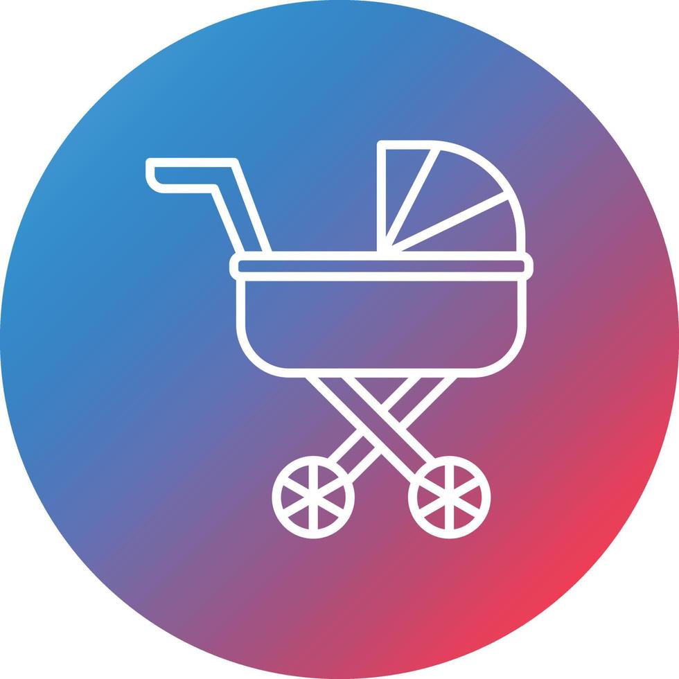 Stroller Line Gradient Circle Background Icon vector