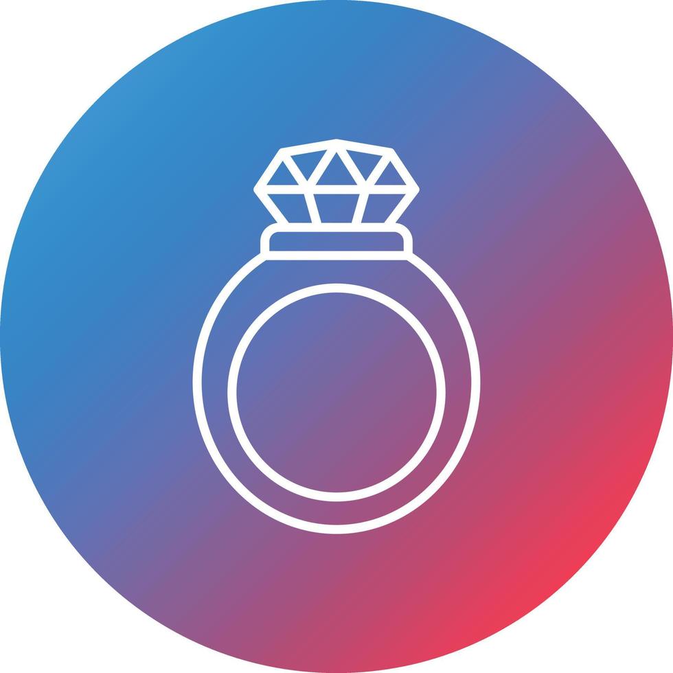 icono de fondo de círculo degradado de línea de anillos de boda vector